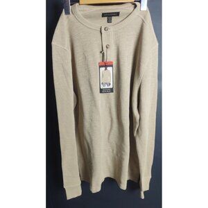 Banana Republic Men’s Beige Long Sleeve Henley Shirt Knit Casual NWT